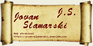 Jovan Slamarski vizit kartica
